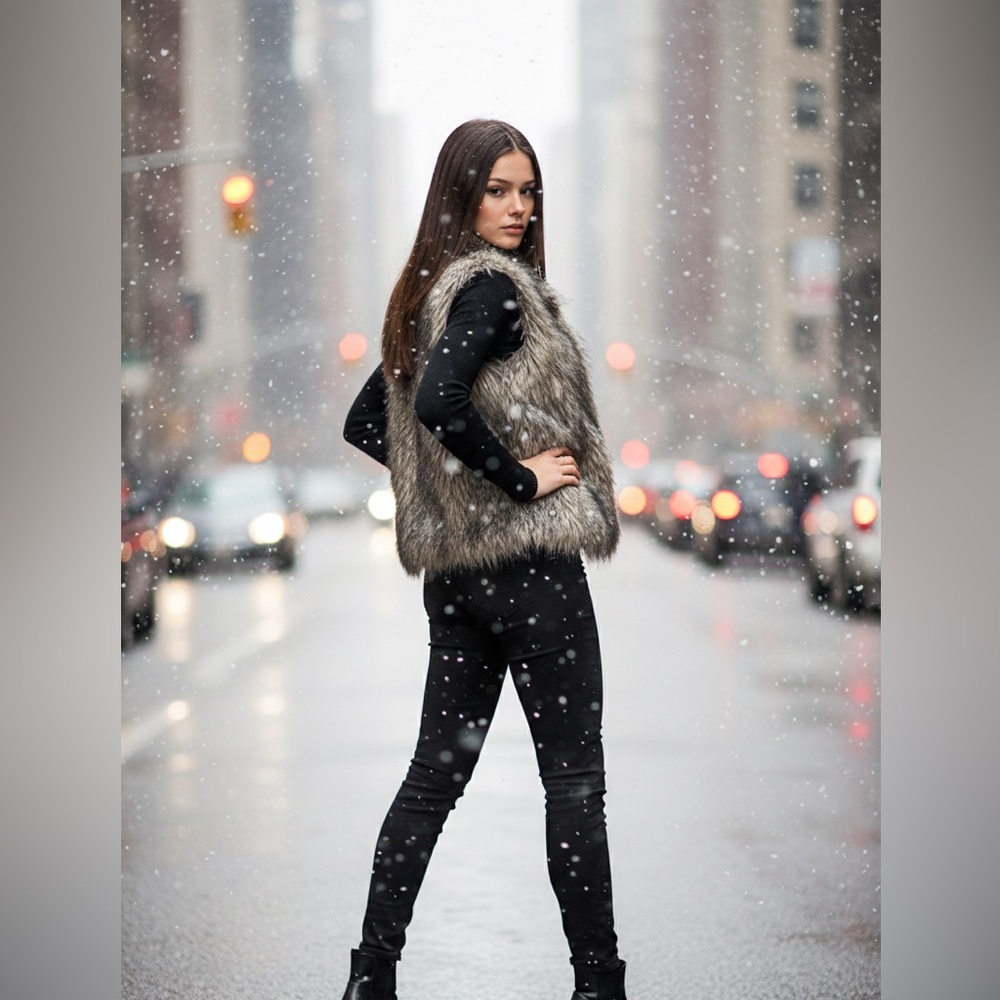 2/$20 Women’s Gorgeous Chic faux fur vest size M trending - Picture 1 of 7